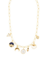 Gold-Plated Charmy Station Necklace, , large