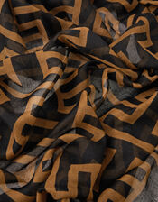 Geometric Print Lightweight Scarf, , large