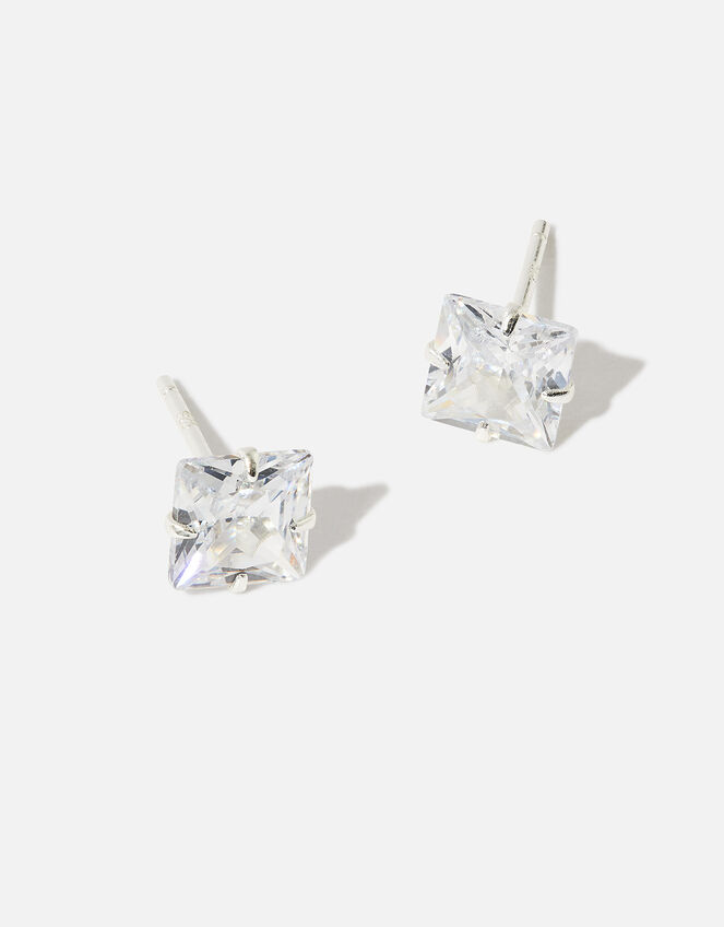 Square crystal stud earrings clearance
