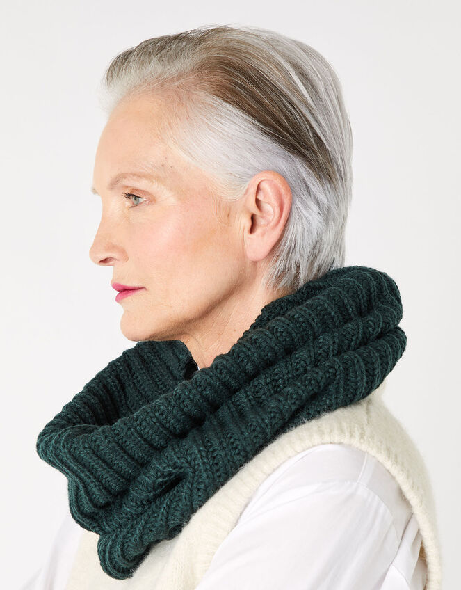 Chunky Knit Snood , Green (GREEN), large