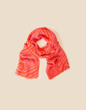 Bright Geometric Print Scarf in Recycled Polyester, , large