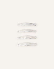 4-Pack Metal Snap Hair Clips, , large