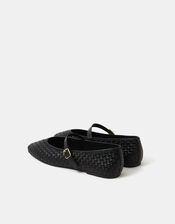 Woven Mary Jane Ballet Flats, Black (BLACK), large