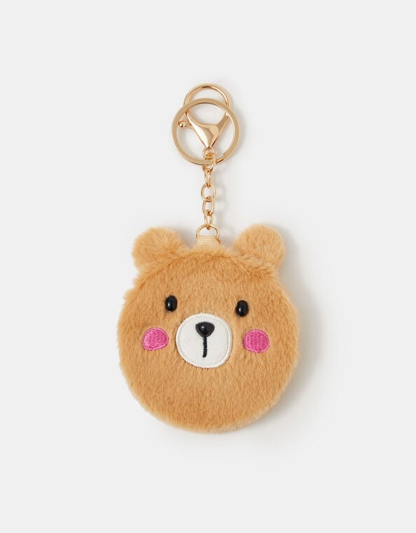 Girls Bear Compact Mirror Bag Charm, , large