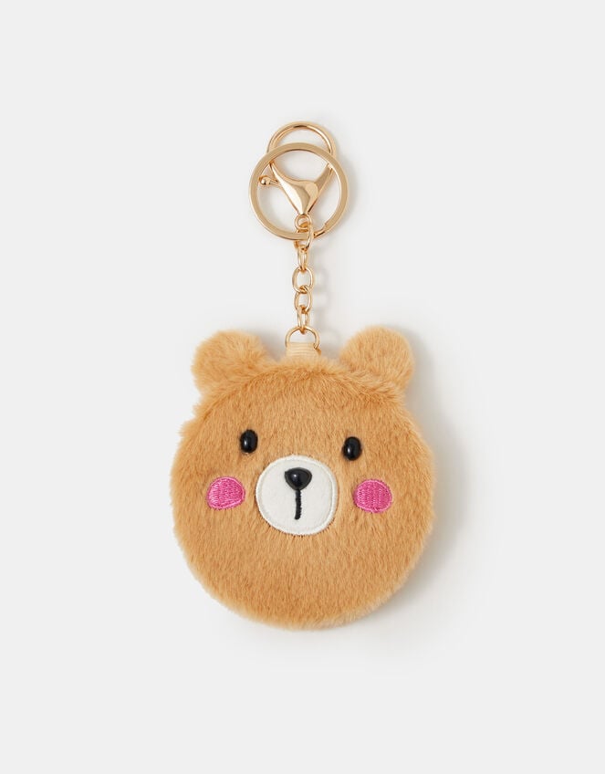 Girls Bear Compact Mirror Bag Charm, , large