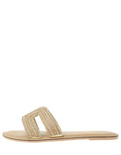 Bella Beaded Sliders, Gold (GOLD), large