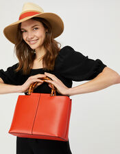 Heidi Handheld Bag with Bamboo Handles, , large