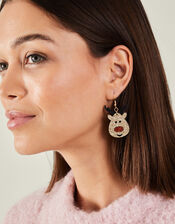 Glitter Reindeer Earrings, , large