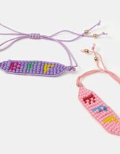2-Pack Girls BFF Beaded Cord Bracelets, , large