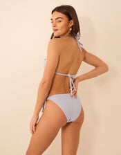 Fish Embroidered Side Tie Bikini Bottoms, Blue (BLUE), large