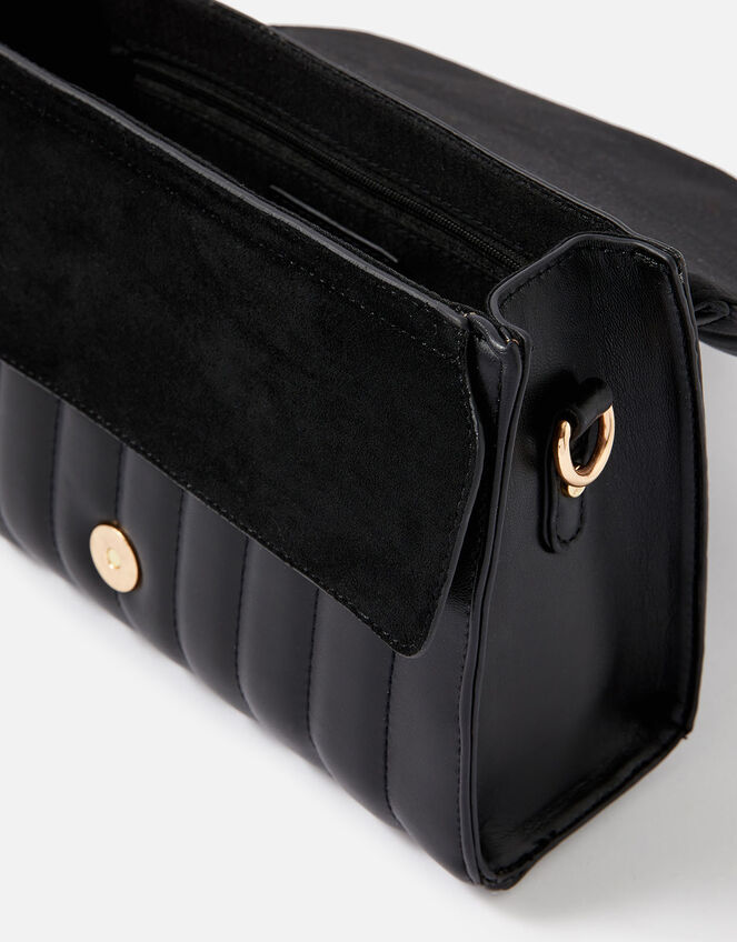 Annie Quilted Shoulder Bag, Black (BLACK), large
