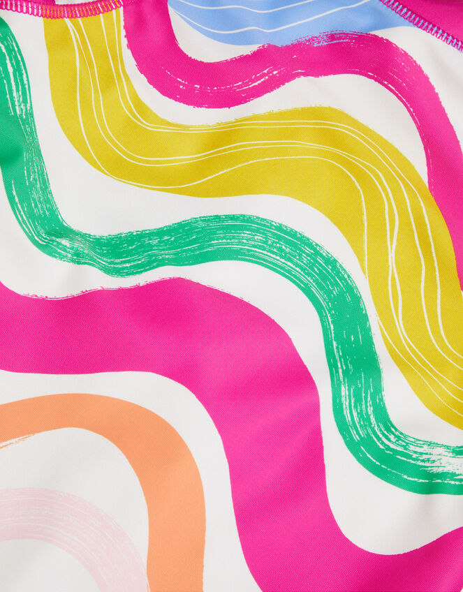 Girls Wavy Stripe Set Swim Set, Multi (BRIGHTS MULTI), large
