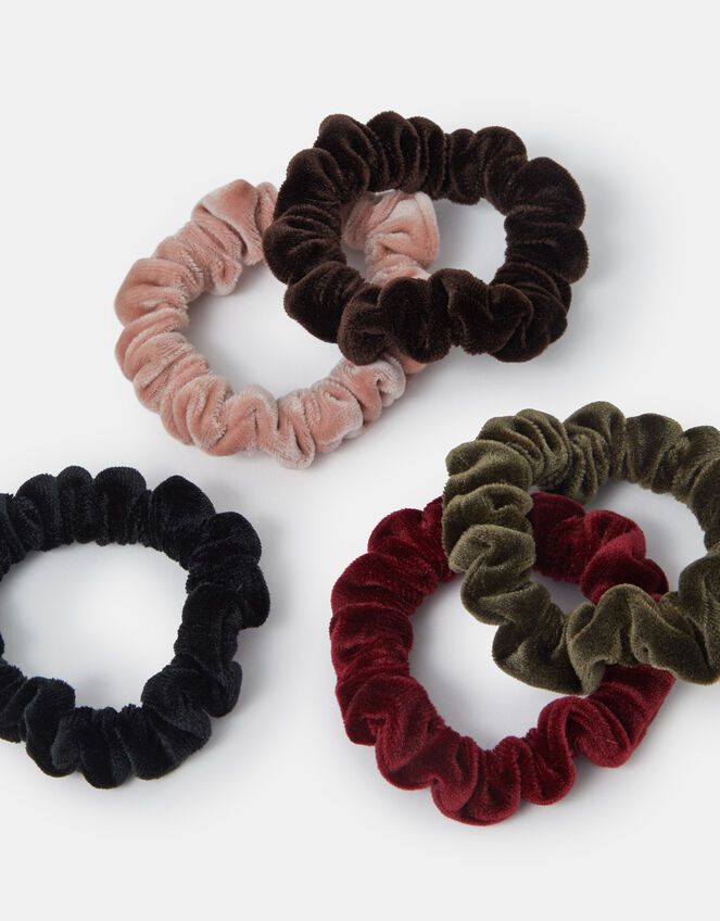 5-Pack Velvet Hair Scrunchies, , large