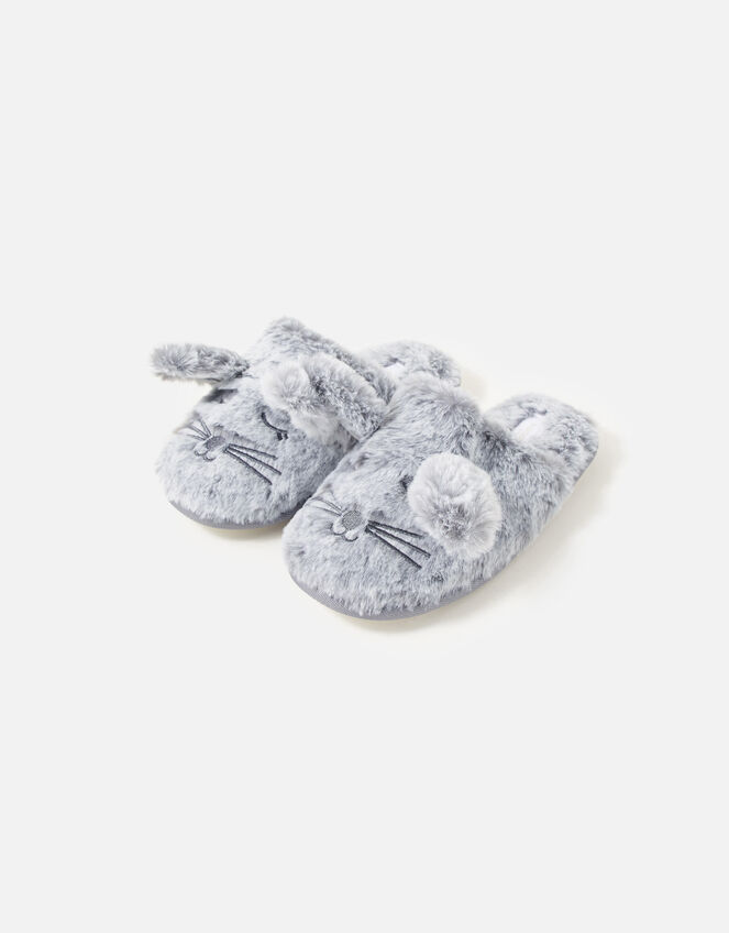 Bunny Mule Slippers, Grey (GREY), large