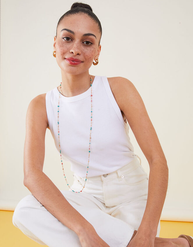 Long Beaded Rope Necklace, , large