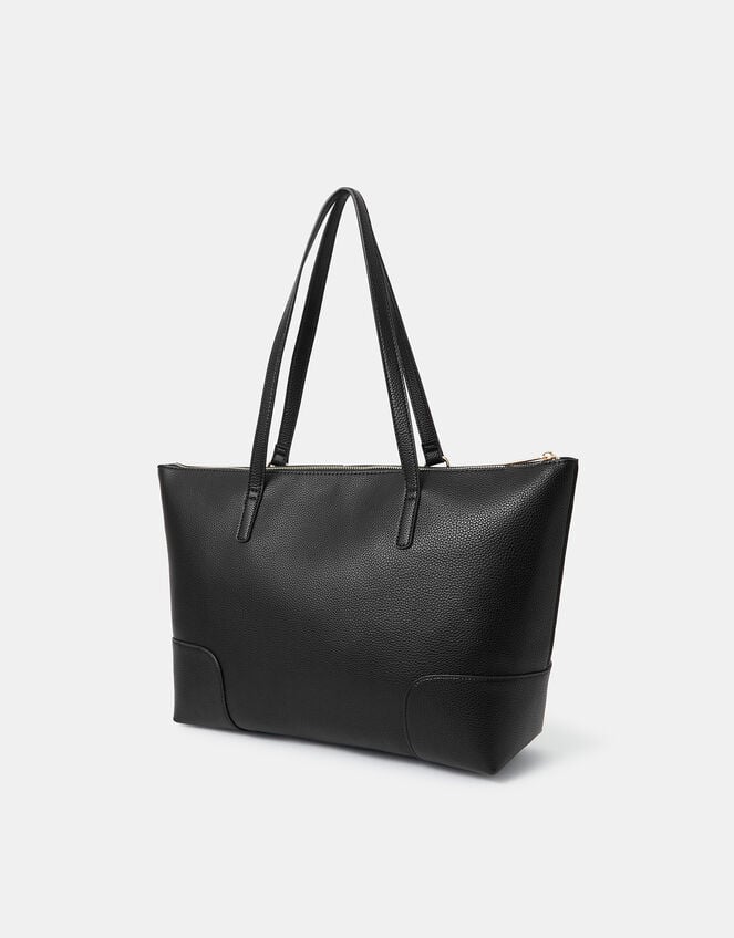 Plain Tote Bag, Black (BLACK), large