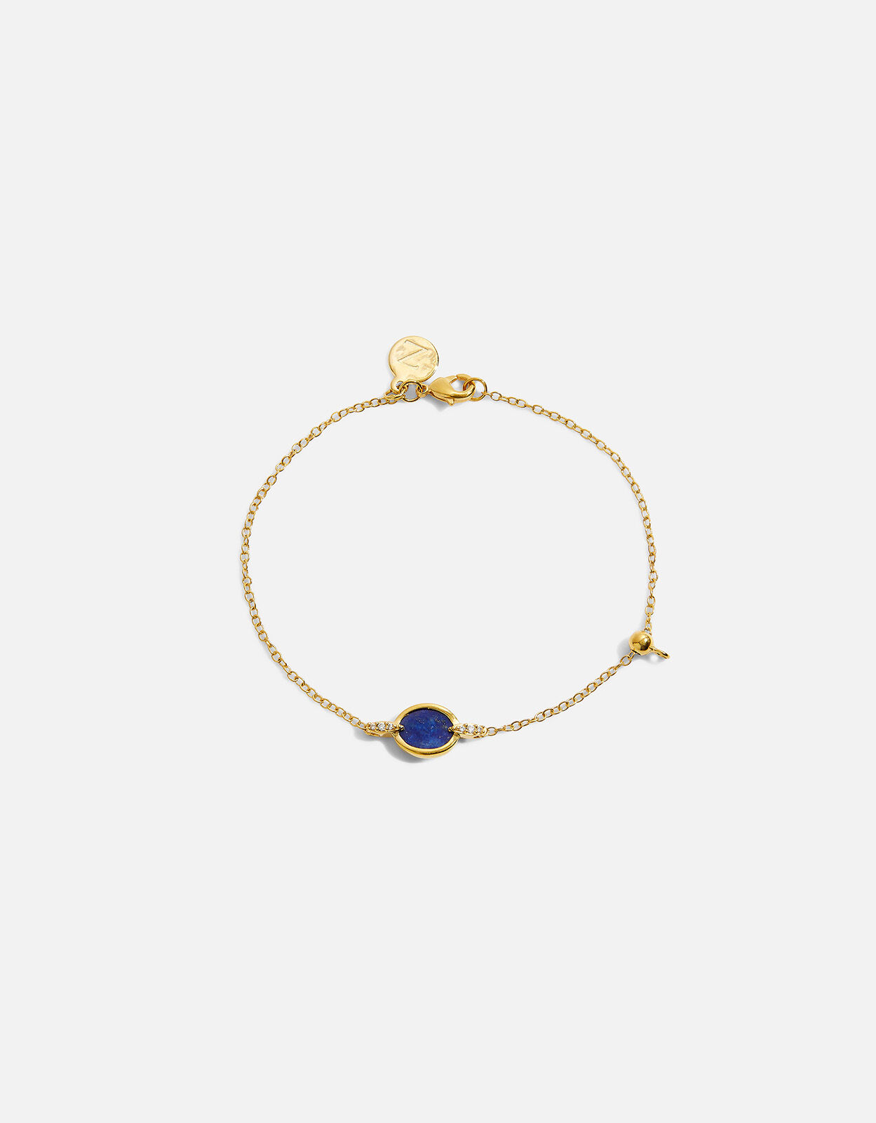 Gold-Plated Slice Lapis Lazuli Bracelet 