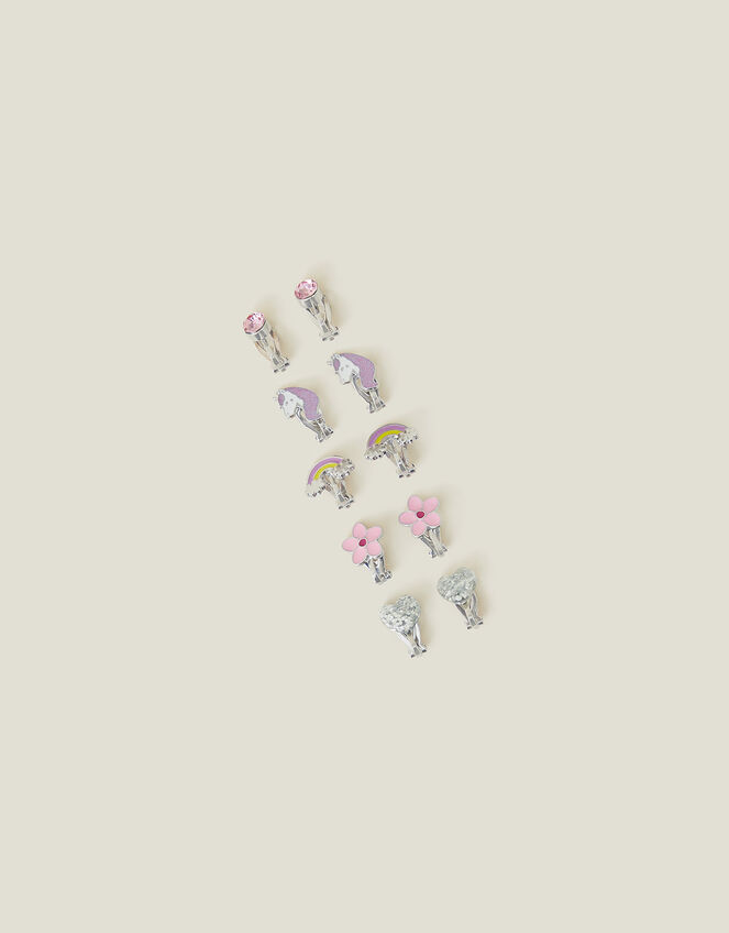 Girls Unicorn Clip-On Earrings 5 Pack, , large