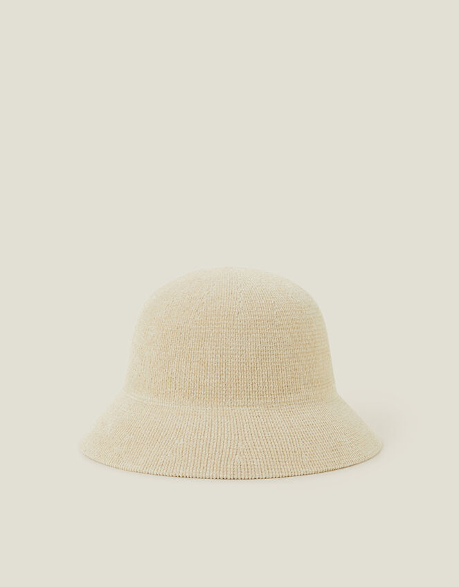 Chenille Bucket Hat, Natural (NATURAL), large