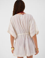 Lace Trim Mini Kaftan, Ivory (IVORY), large