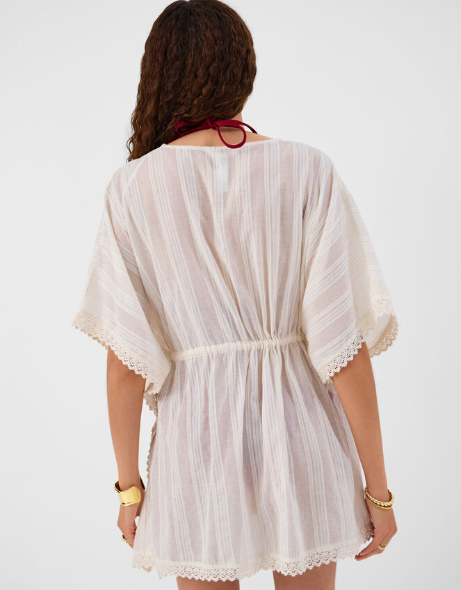 Lace Trim Mini Kaftan, Ivory (IVORY), large
