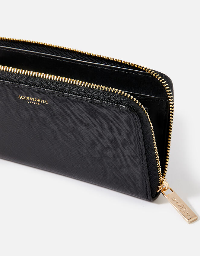 Large Zip Wallet, Black (BLACK), large