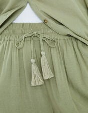 Wide Leg Beach Trousers, Green (KHAKI), large