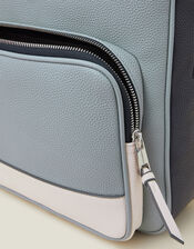 Colourblock Faux Leather Backpack, , large