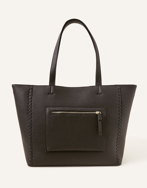 Front Pocket Tote Bag, Black (BLACK), large