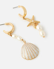 Pearl and Shell Mismatched Earrings, , large