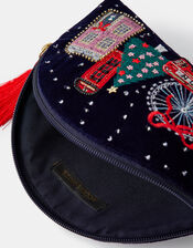 Christmas London Velvet Pouch, , large