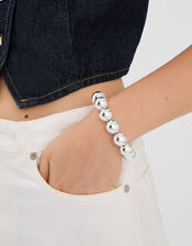 Chunky Bead Bracelet, Silver (SILVER), large