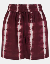 Tie Dye Beach Shorts, Red (BURGUNDY), large