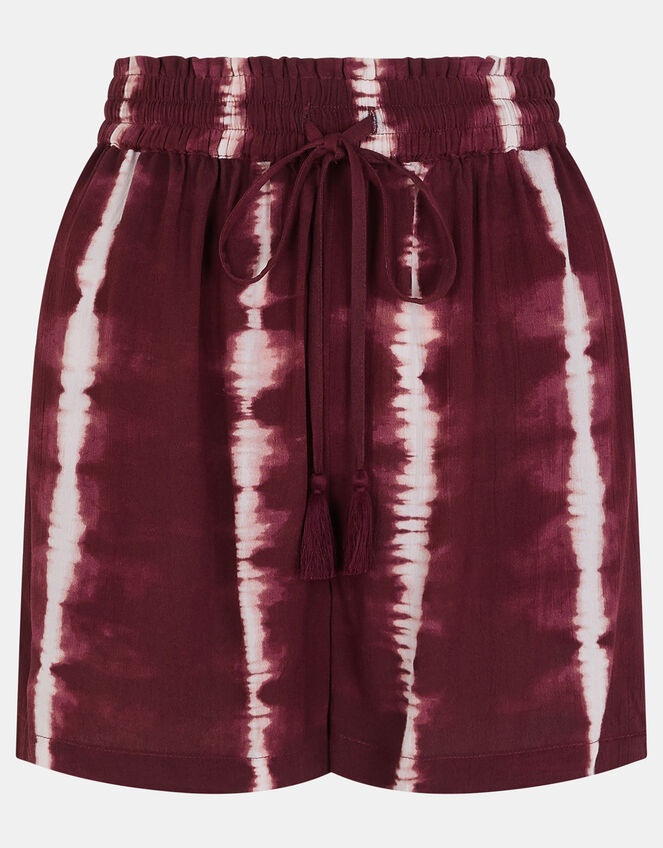 Tie Dye Beach Shorts, Red (BURGUNDY), large