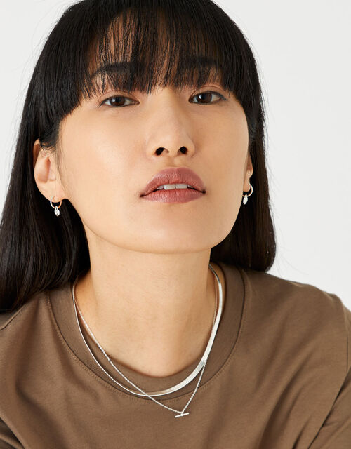 Sterling Silver T Bar Pendant Necklace Sterling Silver Accessorize Global