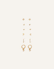 14ct Gold-Plated Opal Celestial Earrings 6 Pack, , large