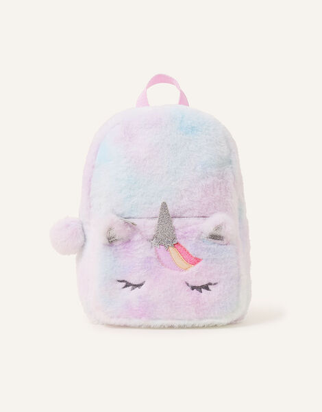 Girls Fluffy Unicorn Backpack, , large