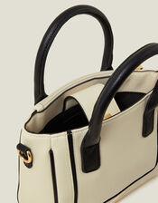 Two-Tone Faux Leather Handbag, , large