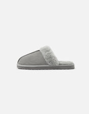 Suede Mule Slippers, Grey (GREY), large