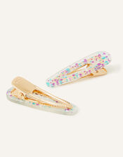 Girls Glitter Hair Clips Set of Two, , large