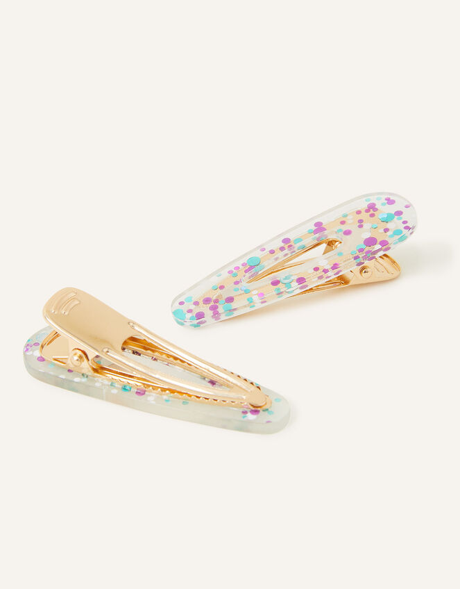 Girls Glitter Hair Clips Set of Two, , large