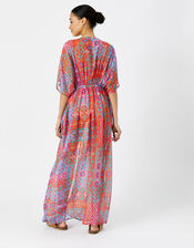 Heatwave Tile Maxi Chiffon Kimono, Multi (BRIGHTS-MULTI), large