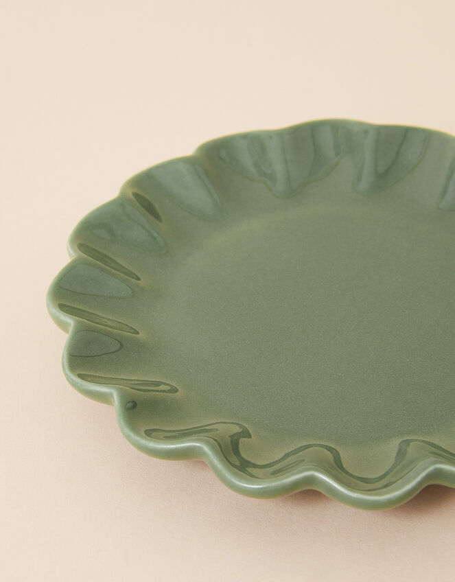 Trinket Dish with Scalloped Edge, Green (GREEN), large