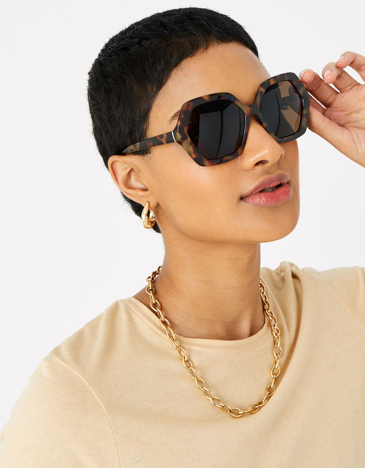 large hexagon sunglasses