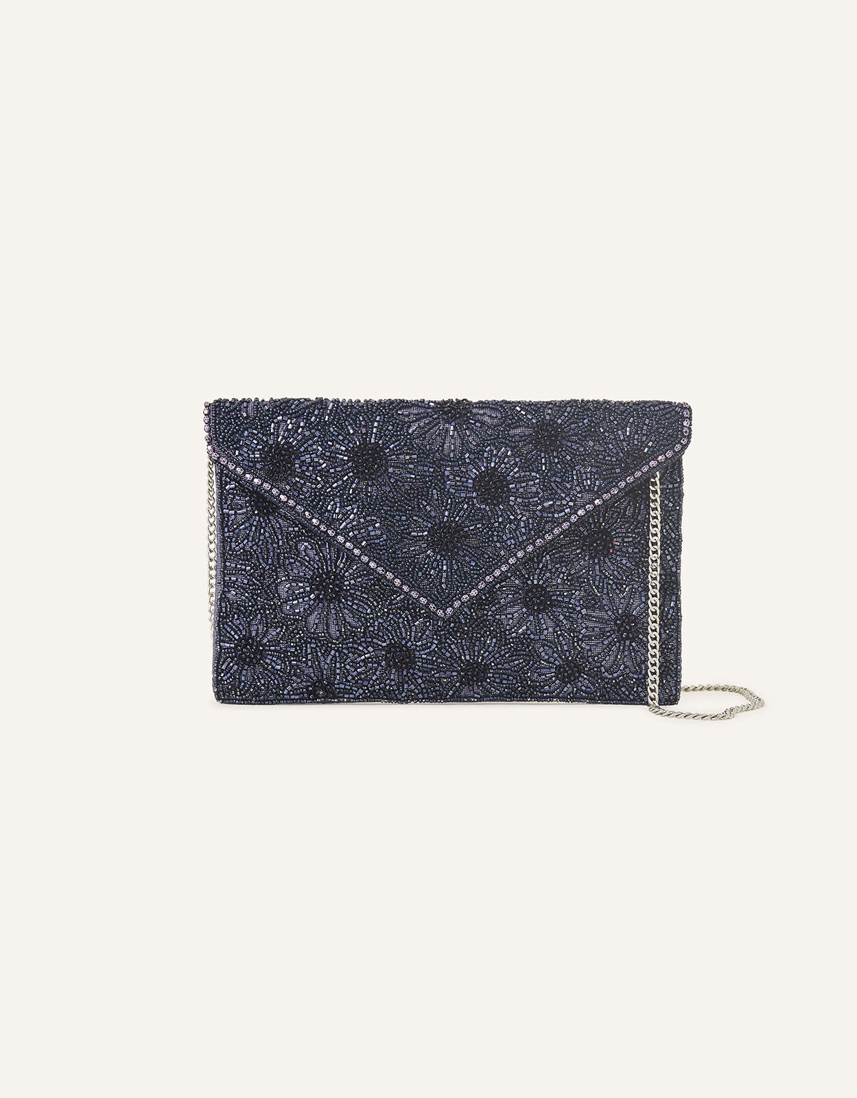 Navy embellished clutch bag Clearance