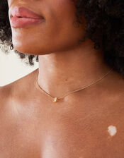 14ct Gold-Plated Sparkle Baguette Cut Pendant Necklace, , large