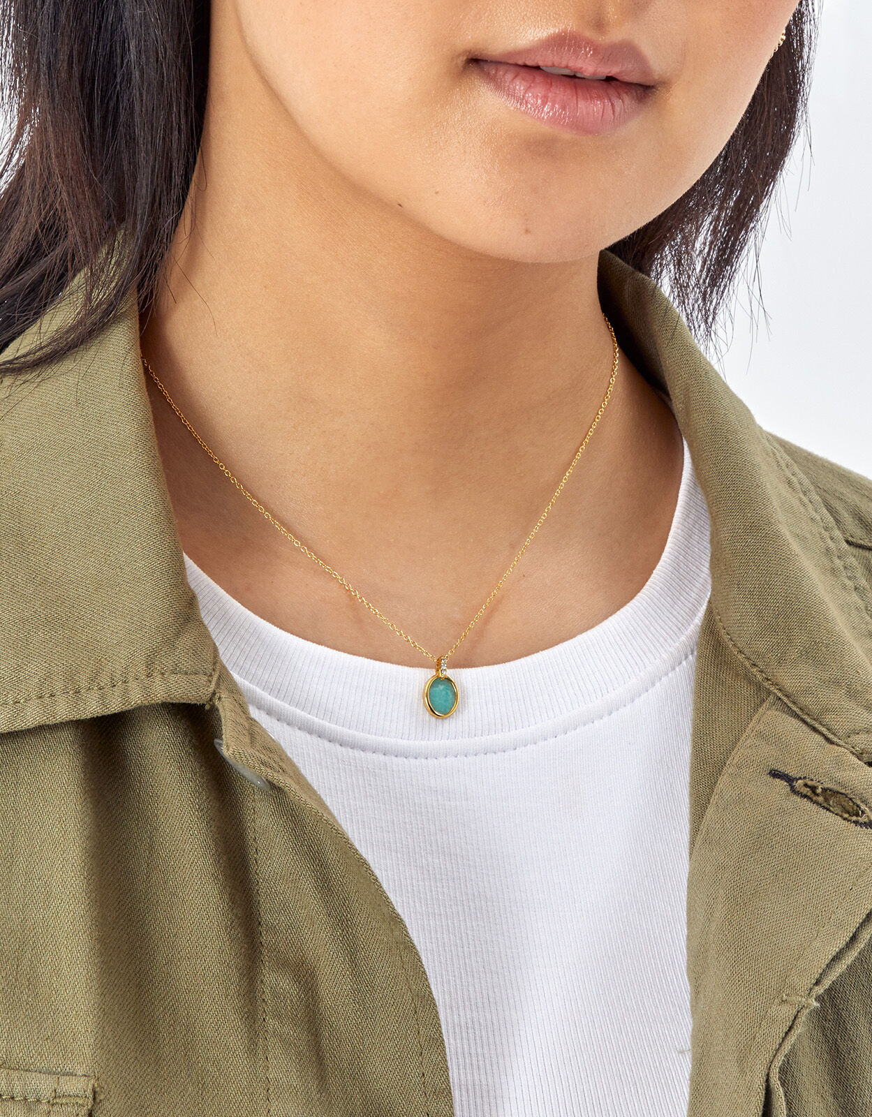 Amazonite on sale gold necklace