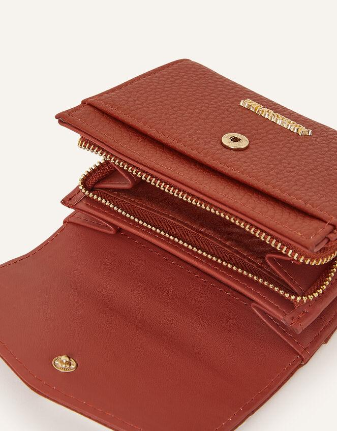 Small Flap Zip Around Purse, Orange (RUST), large
