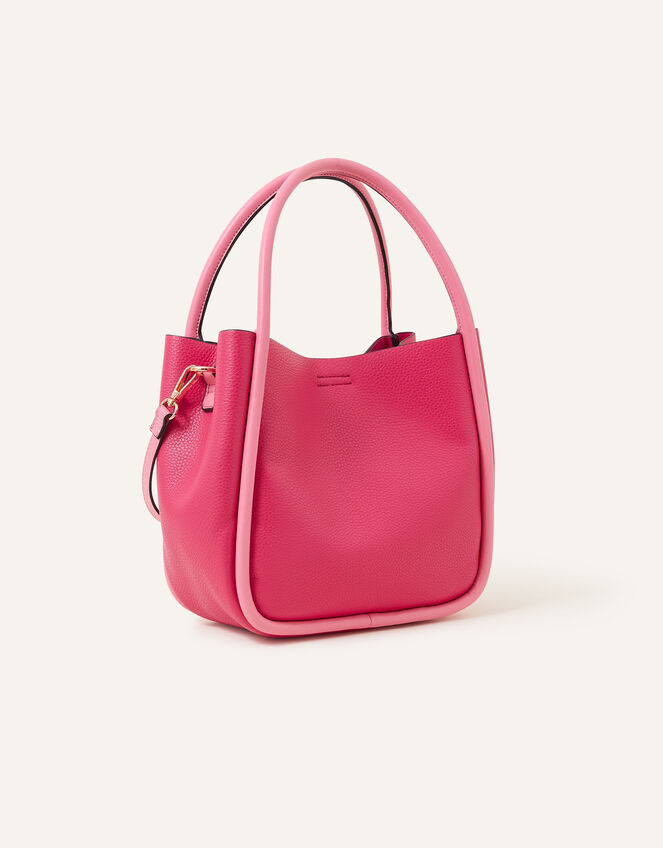 Contrast Pipe Handheld Bag, Pink (PINK), large