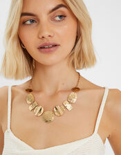 Textured Shape Collar Necklace, , large